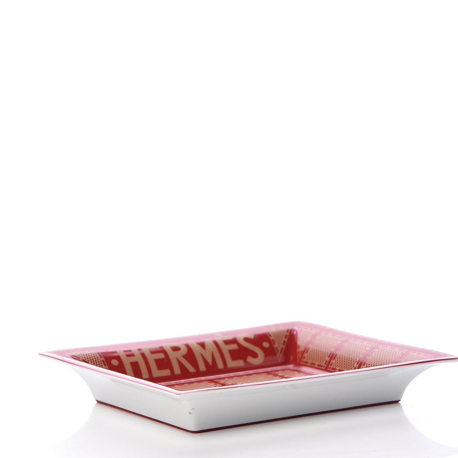 Hermes Porcelain Sellier Change Tray Rouge Or 5 of 8