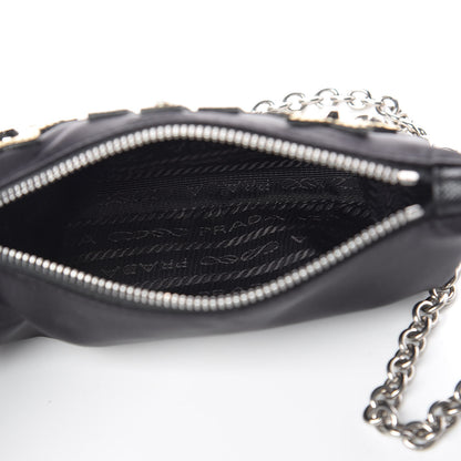 Prada Tessuto Nylon Robot Chain Pouch Black 5 of 10