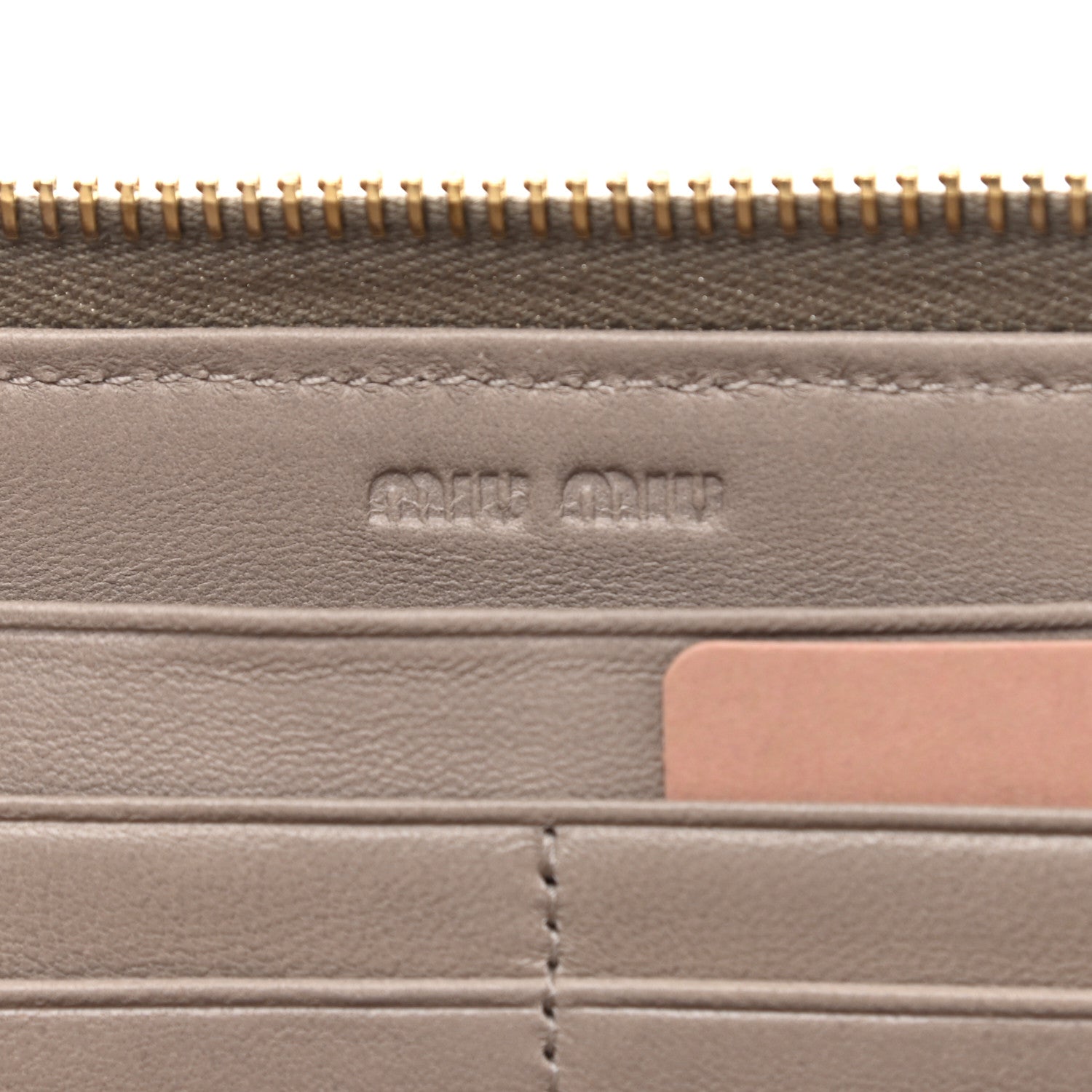 Miu Miu Matelasse Zip Around Wallet Pomice 6 of 9