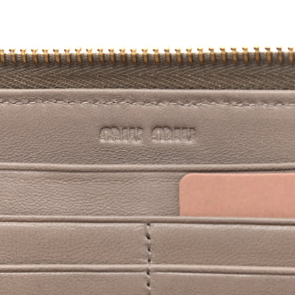 Miu Miu Matelasse Zip Around Wallet Pomice 6 of 9