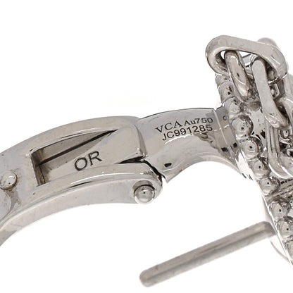 Van Cleef & Arpels 18K White Gold Mother of Pearl Chalcedony 3 Motifs Magic Alhambra Earrings 4 of 5