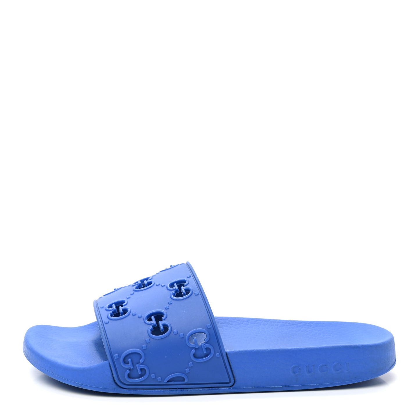 Rubber GG Monogram Mens Slide Sandals 8 Bright Splash