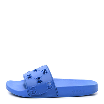 Gucci Rubber GG Monogram Mens Slide Sandals 8 Bright Splash 1 of 8