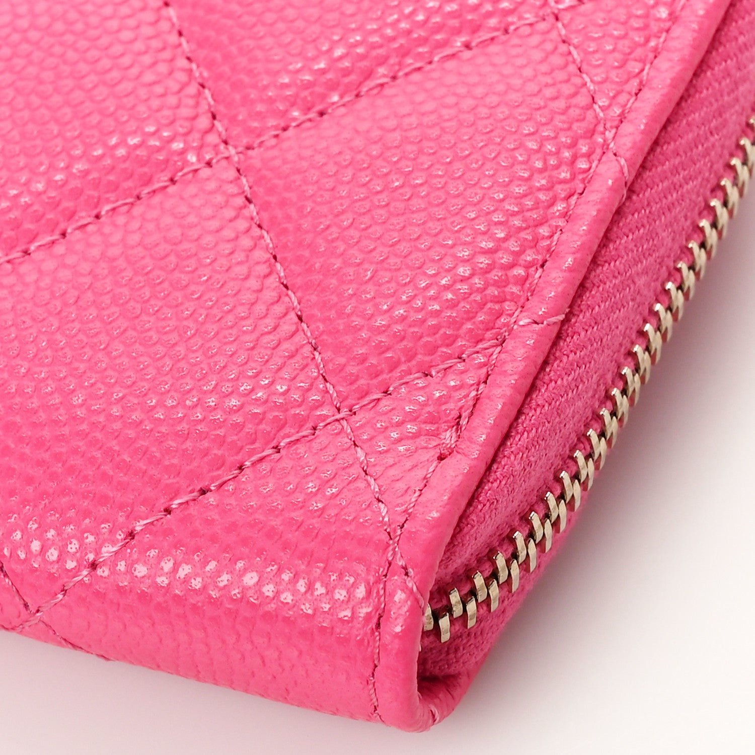 Chanel Caviar Quilted Zipped Key Holder Case Pink 9 of 10
