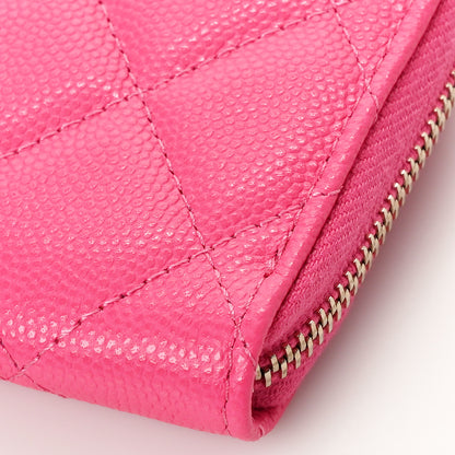 Chanel Caviar Quilted Zipped Key Holder Case Pink 9 of 10