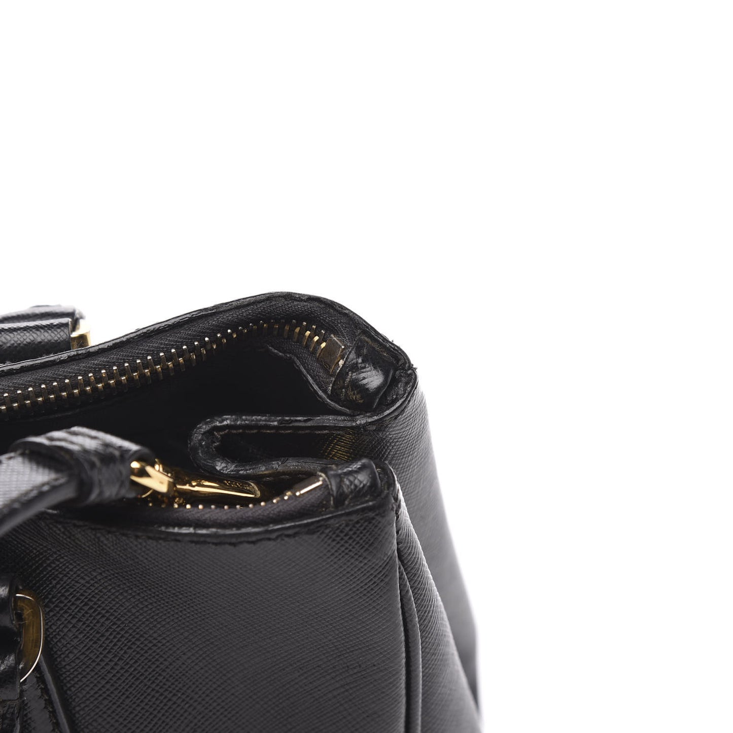 Saffiano Small Galleria Double Zip Tote Black