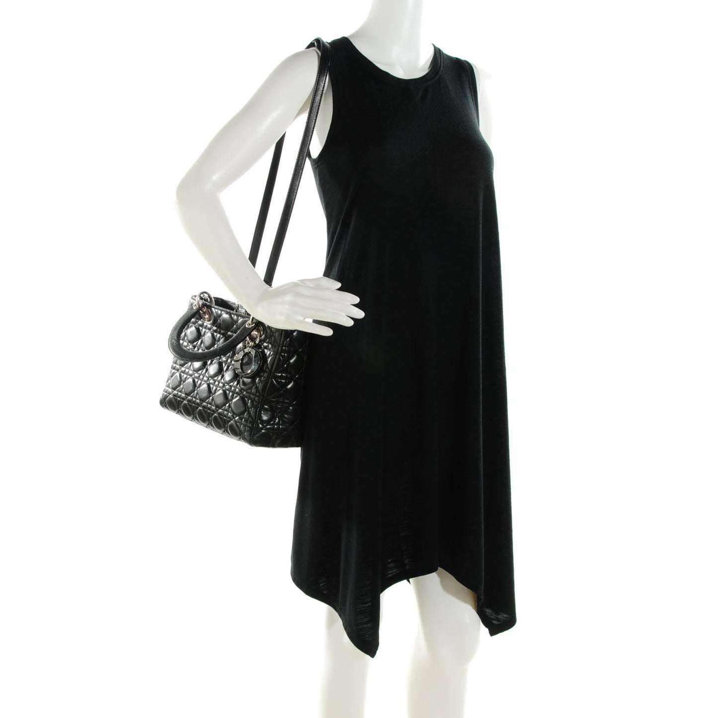 Lambskin Cannage Medium Lady Dior Black