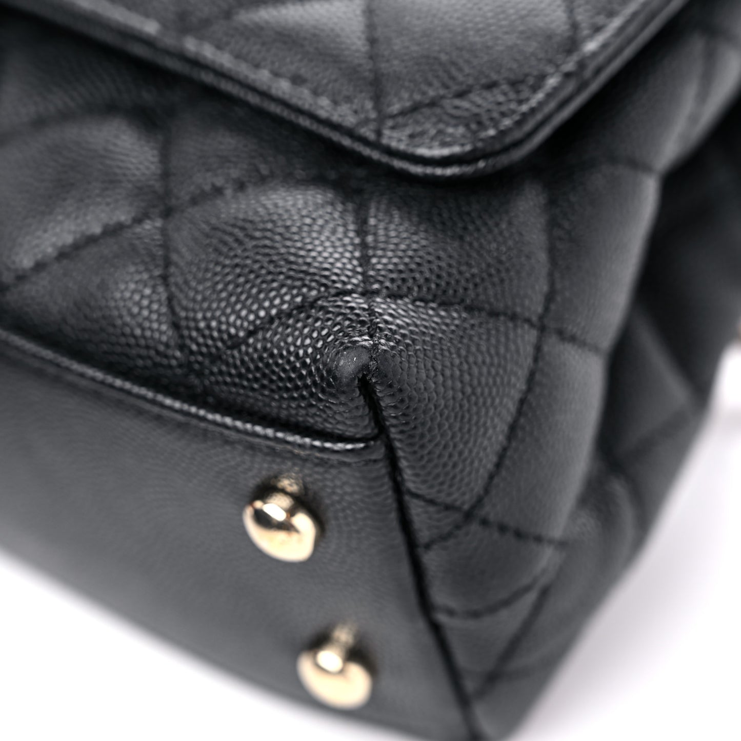 Caviar Quilted Extra Mini Coco Handle Flap Black