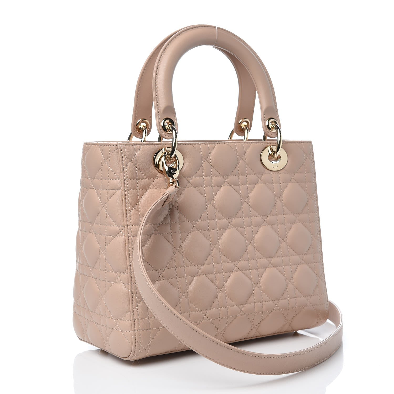 Christian Dior Lambskin Cannage Medium Lady Dior Light Pink 3 of 7