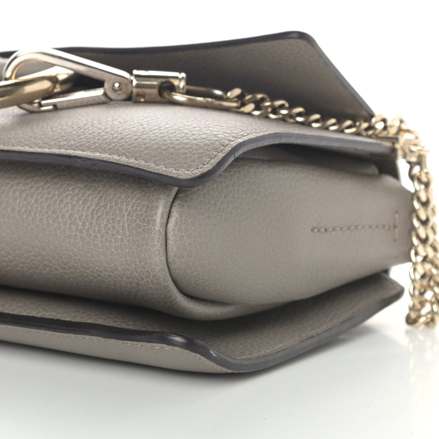 Grained Calfskin Lambskin Small Faye Shoulder Bag Motty Grey