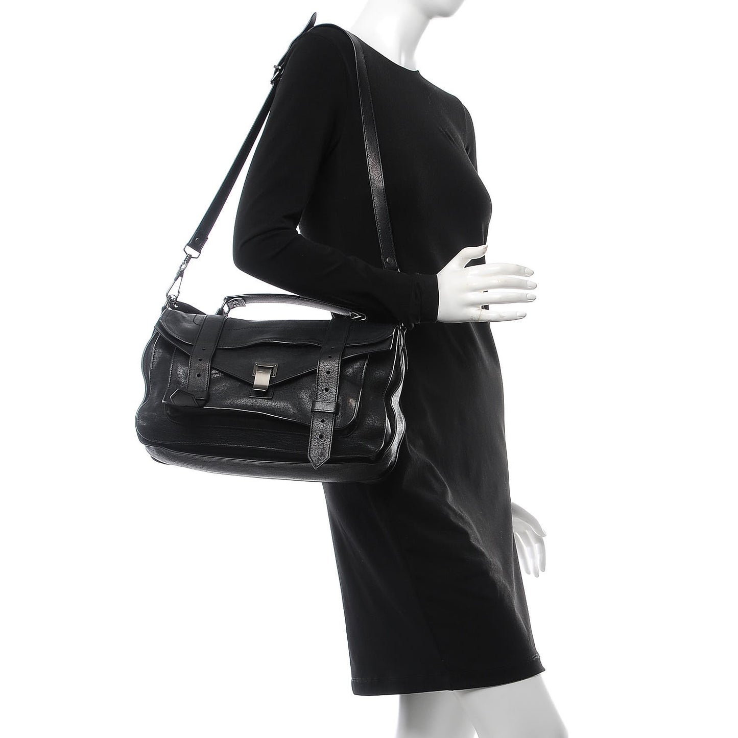 Lambskin Medium PS1 Satchel Black
