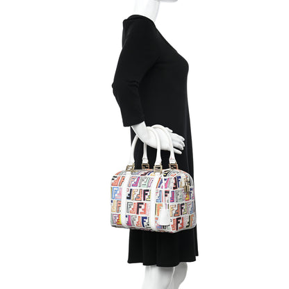 Fendi Zucca Spalmati Vitello FF Multicolor Forever Boston Multicolor White 2 of 14