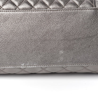 Chanel Metallic Grained Calfskin Quilted Large Casual Pocket Tote Silver 10 of 11