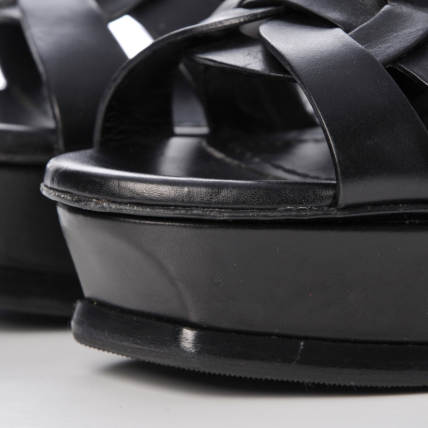 Calfskin Tribute 105 Platform Sandals 39 Black