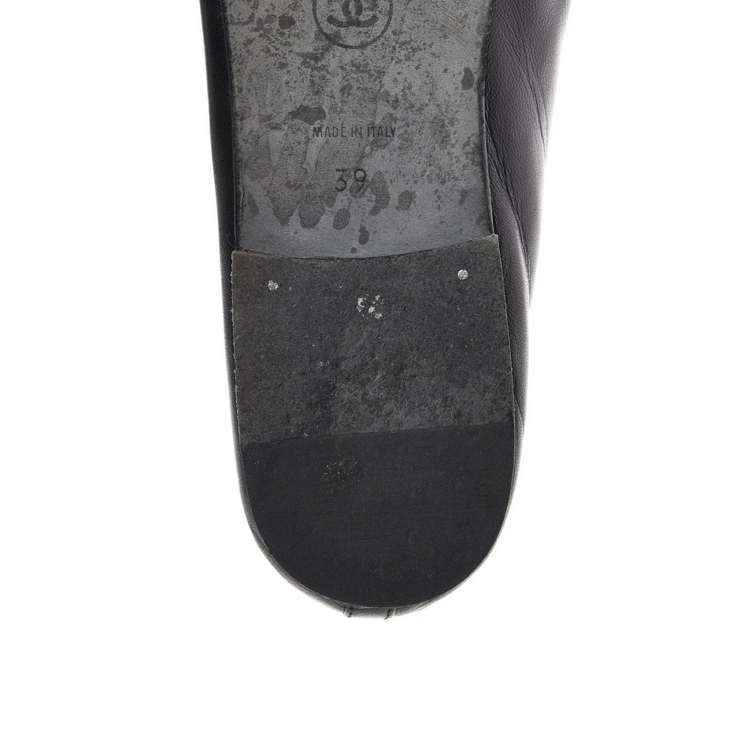 Chanel Lambskin Patent Cap Toe Ballerina Flats 39 Black 11 of 12