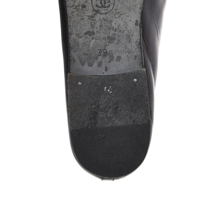 Chanel Lambskin Patent Cap Toe Ballerina Flats 39 Black 11 of 12