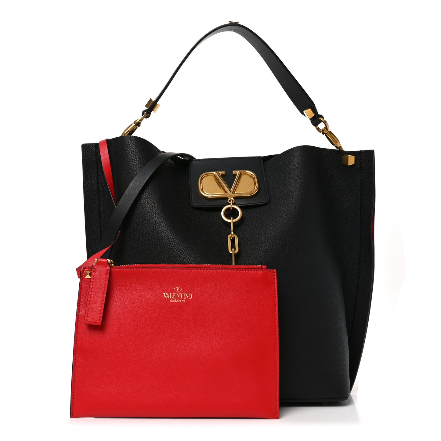 Grainy Calfskin Escape Hobo Bag Black