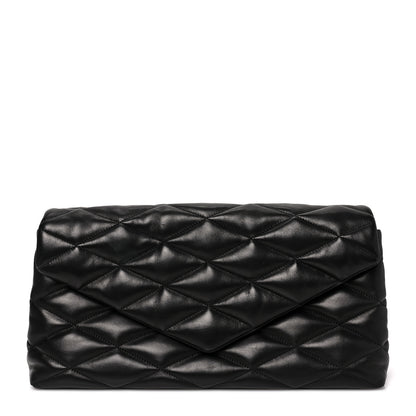 Saint Laurent Lambskin Quilted Sade Puffer Envelope Clutch Black 1 of 9