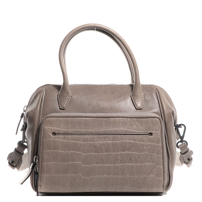 Alexander McQueen McQ Crocodile Embossed Lambskin The YT Bag Dove Grey 1 of 11