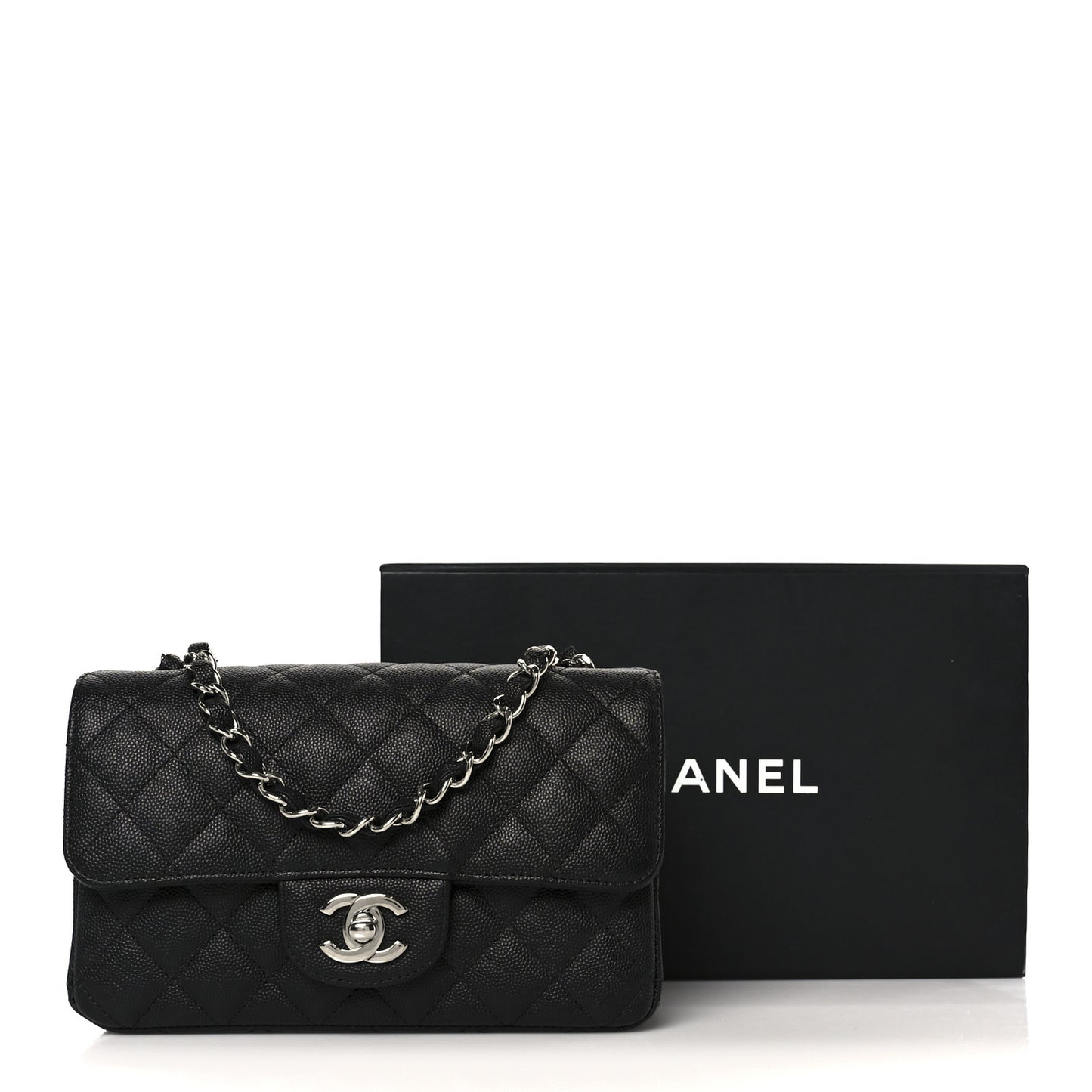 Caviar Quilted Mini Rectangular Flap Black