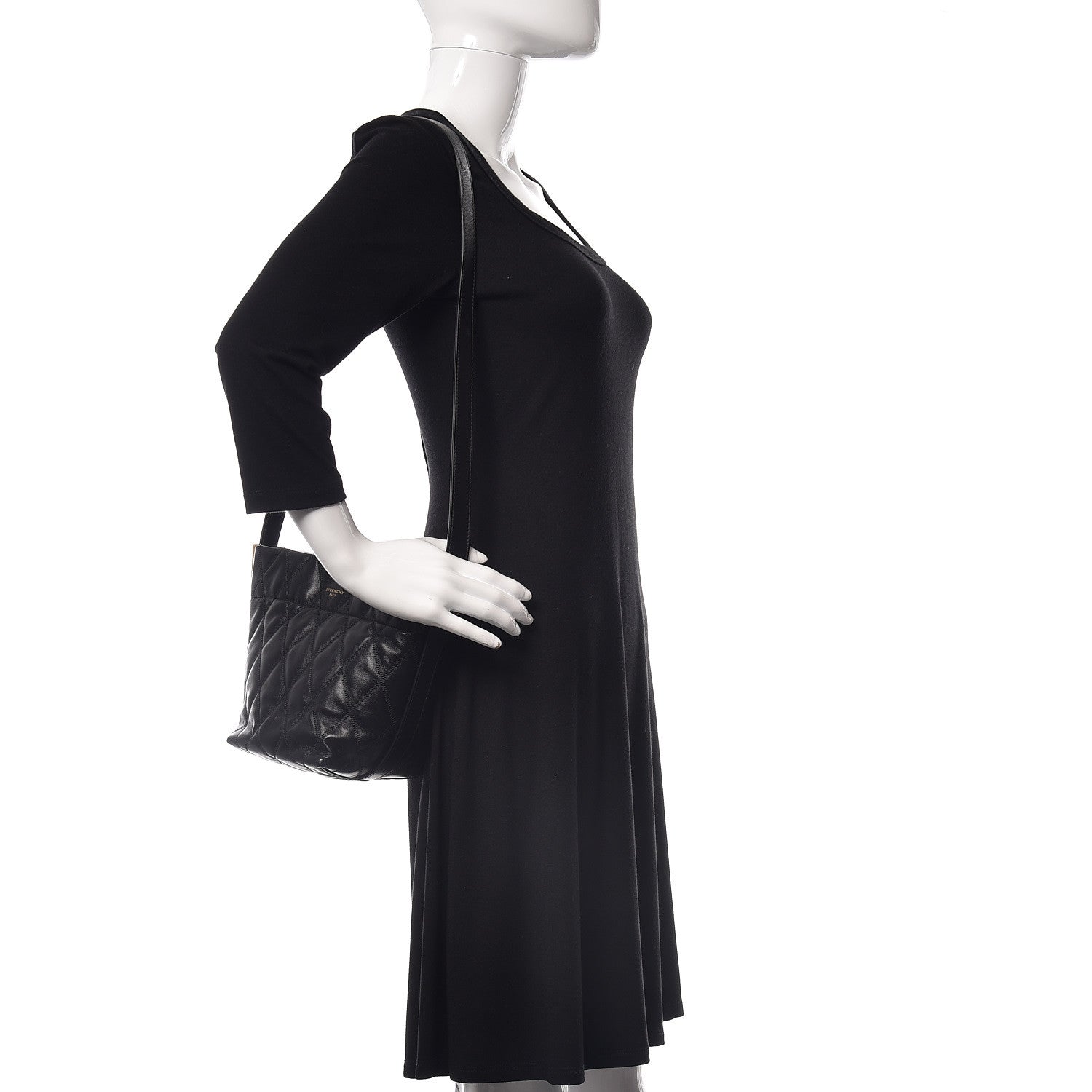 Givenchy Lambskin Quilted Mini GV Bucket Bag Black 2 of 9