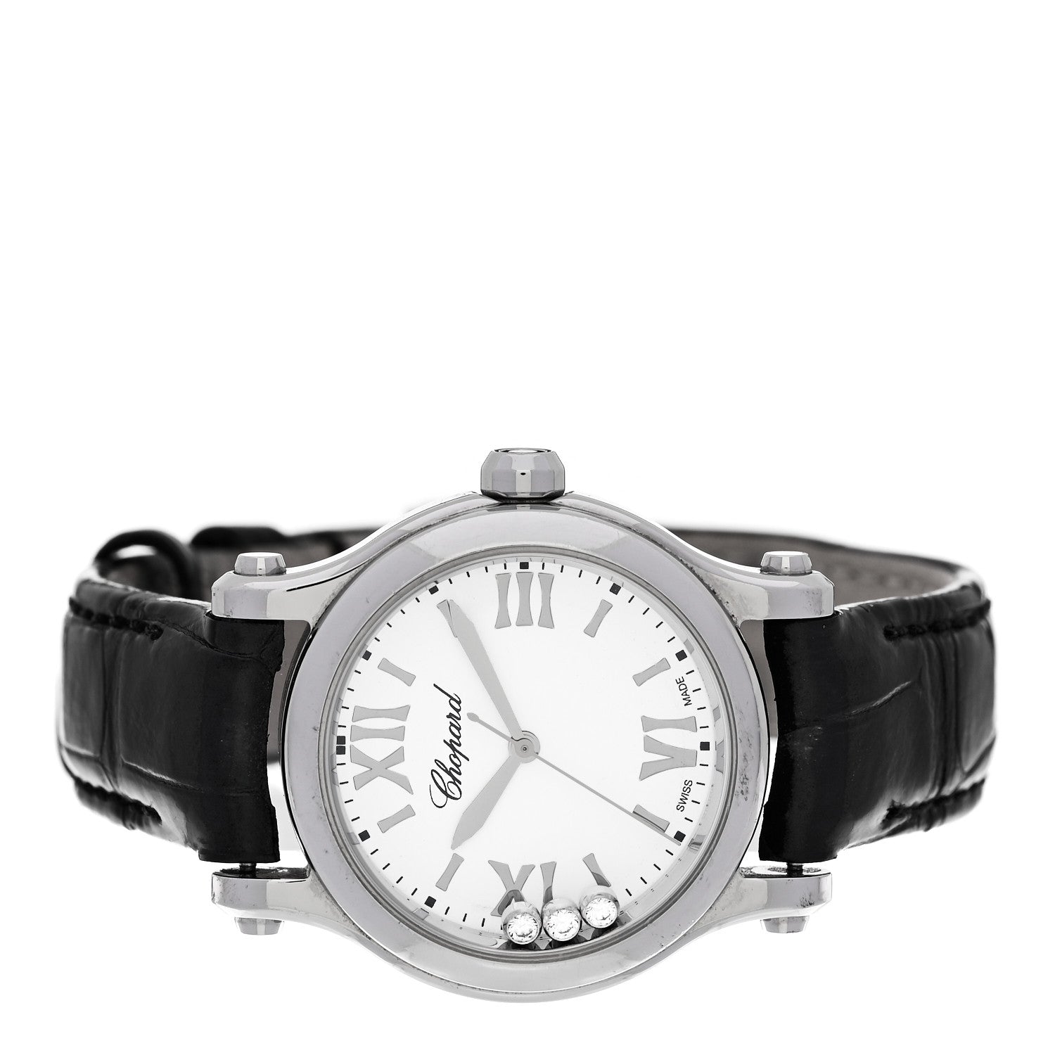 Chopard Stainless Steel Alligator 3 Diamond 30mm Happy Sport Quartz Watch 2 of 4