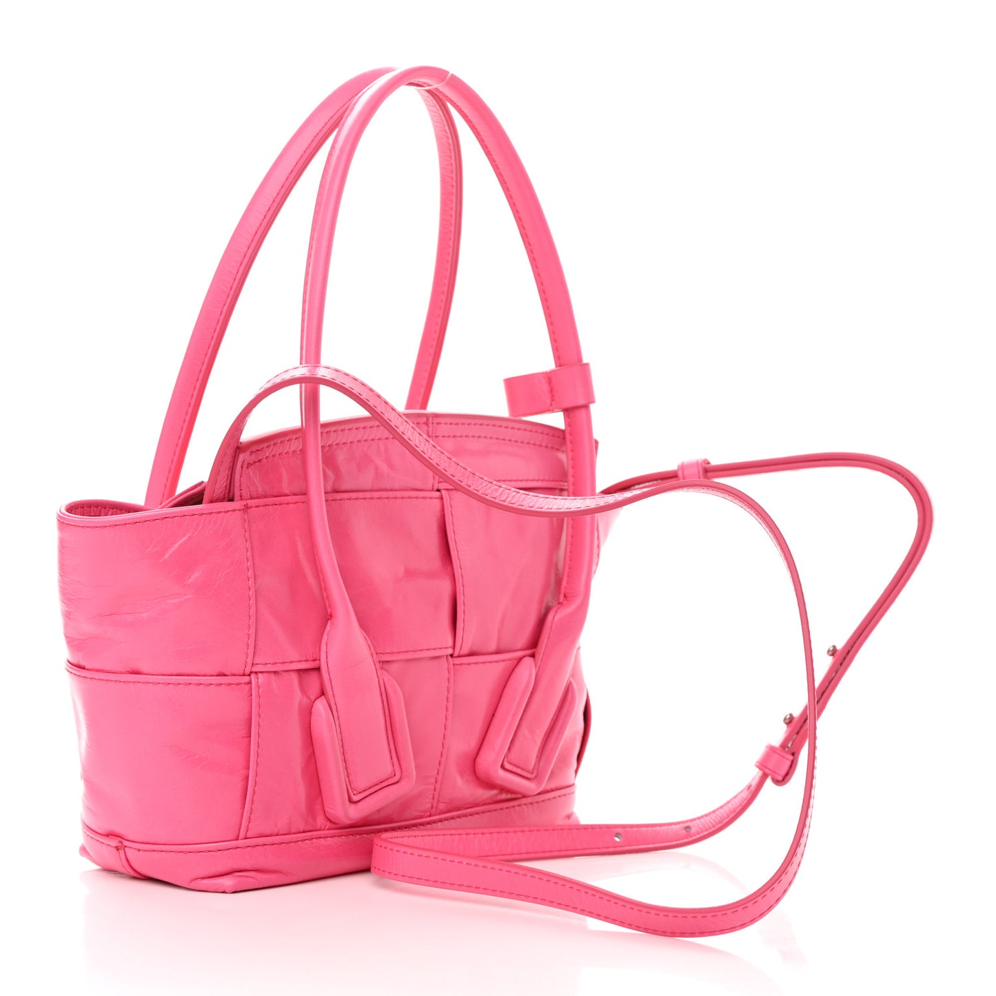 Paper Calfskin Maxi Intrecciato Mini Arco Pink