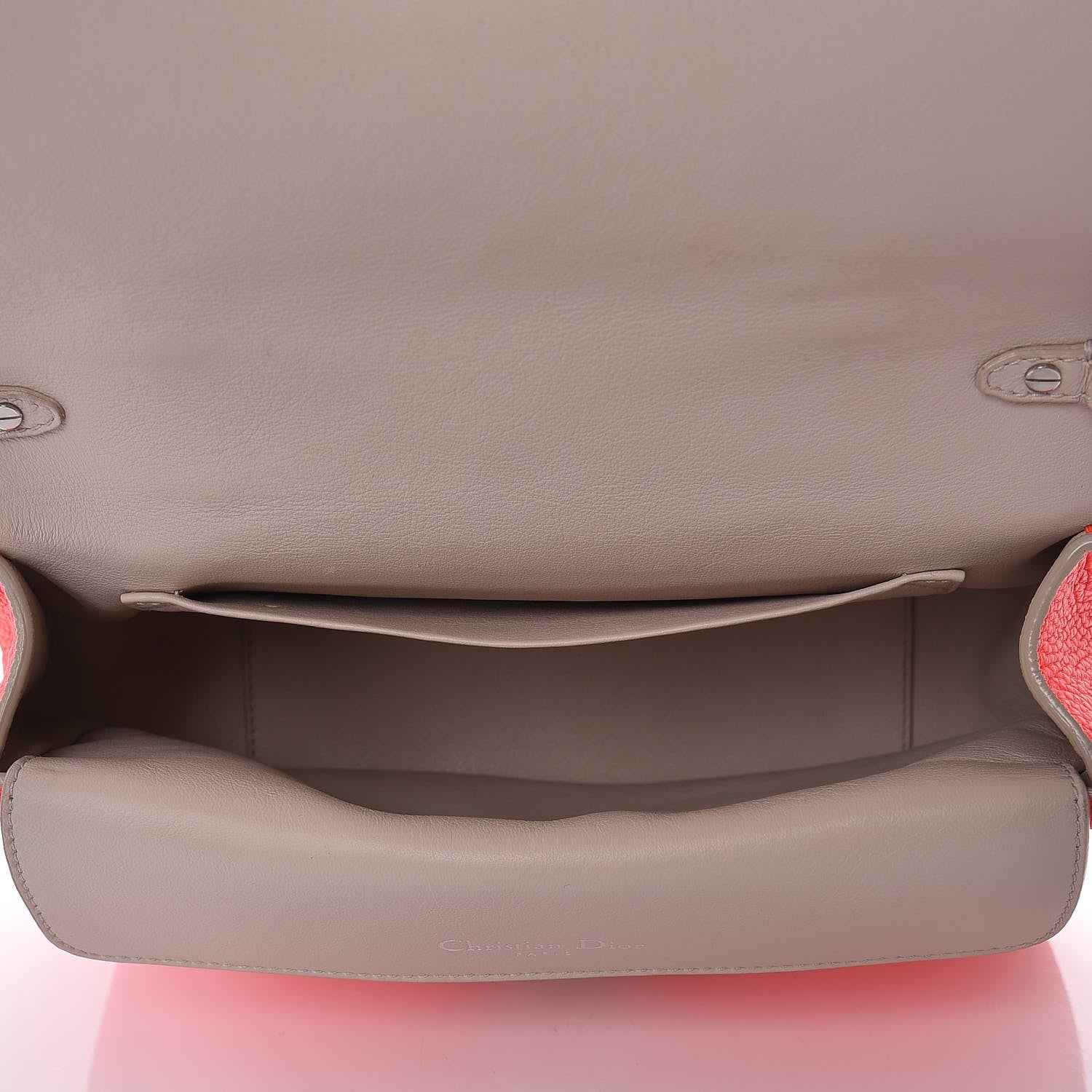 Christian Dior Bullcalf Mini Be Dior Satchel Fluorescent Goji Pink 5 of 20