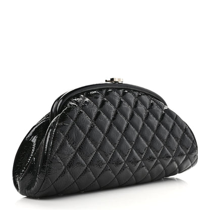 Chanel Distressed Patent Quilted Timeless Clutch Black 3 of 6