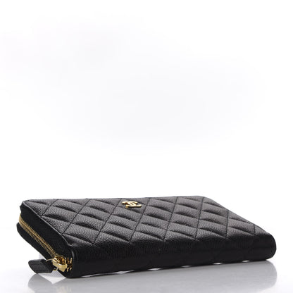 Chanel Caviar Quilted Large Gusset Zip Around Wallet Black 4 of 8