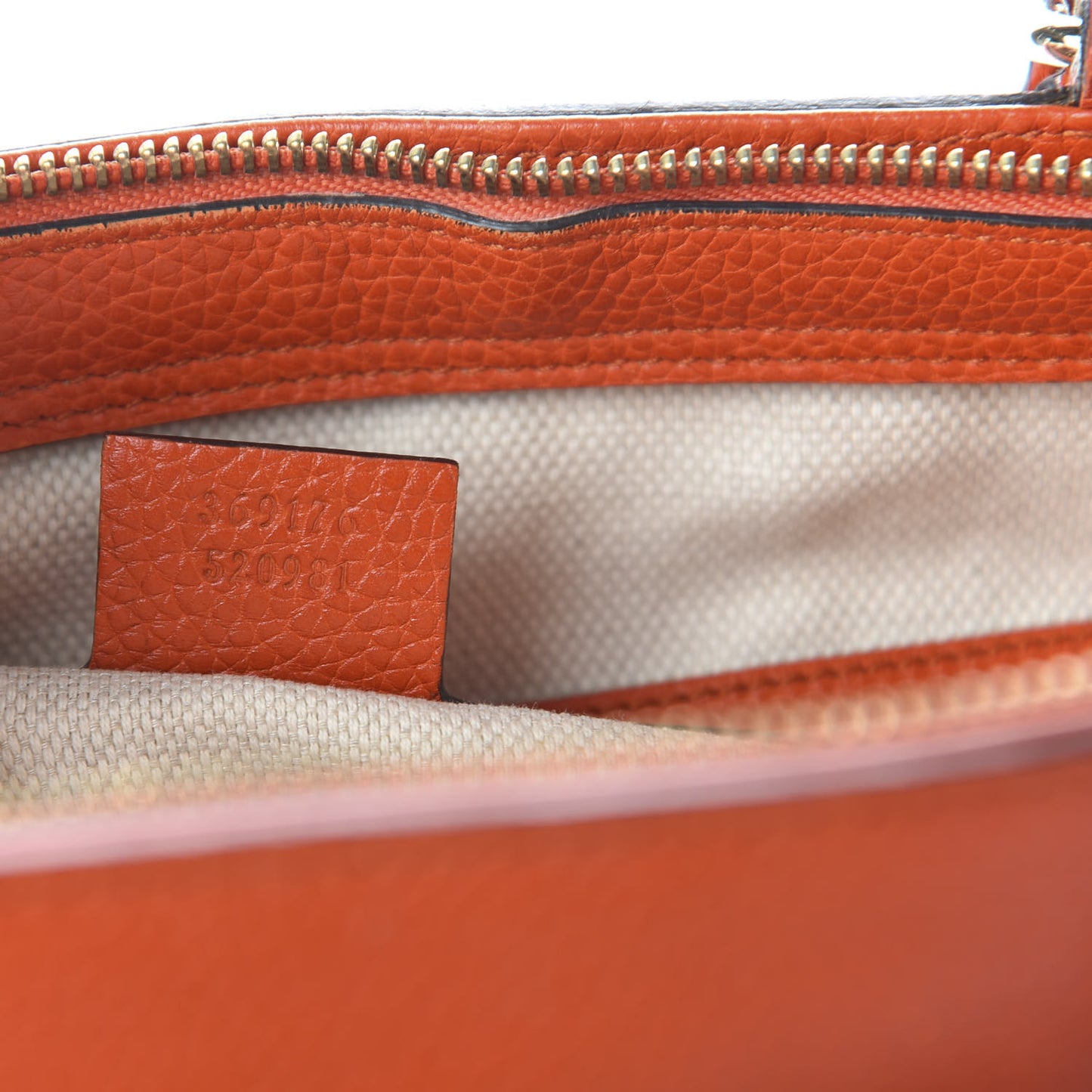 Pebbled Calfskin Small Soho Top Handle Bag Sun Orange