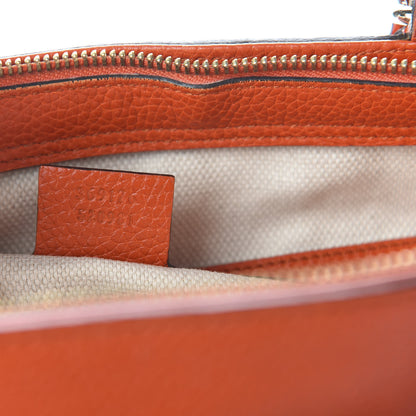 Gucci Pebbled Calfskin Small Soho Top Handle Bag Sun Orange 10 of 12