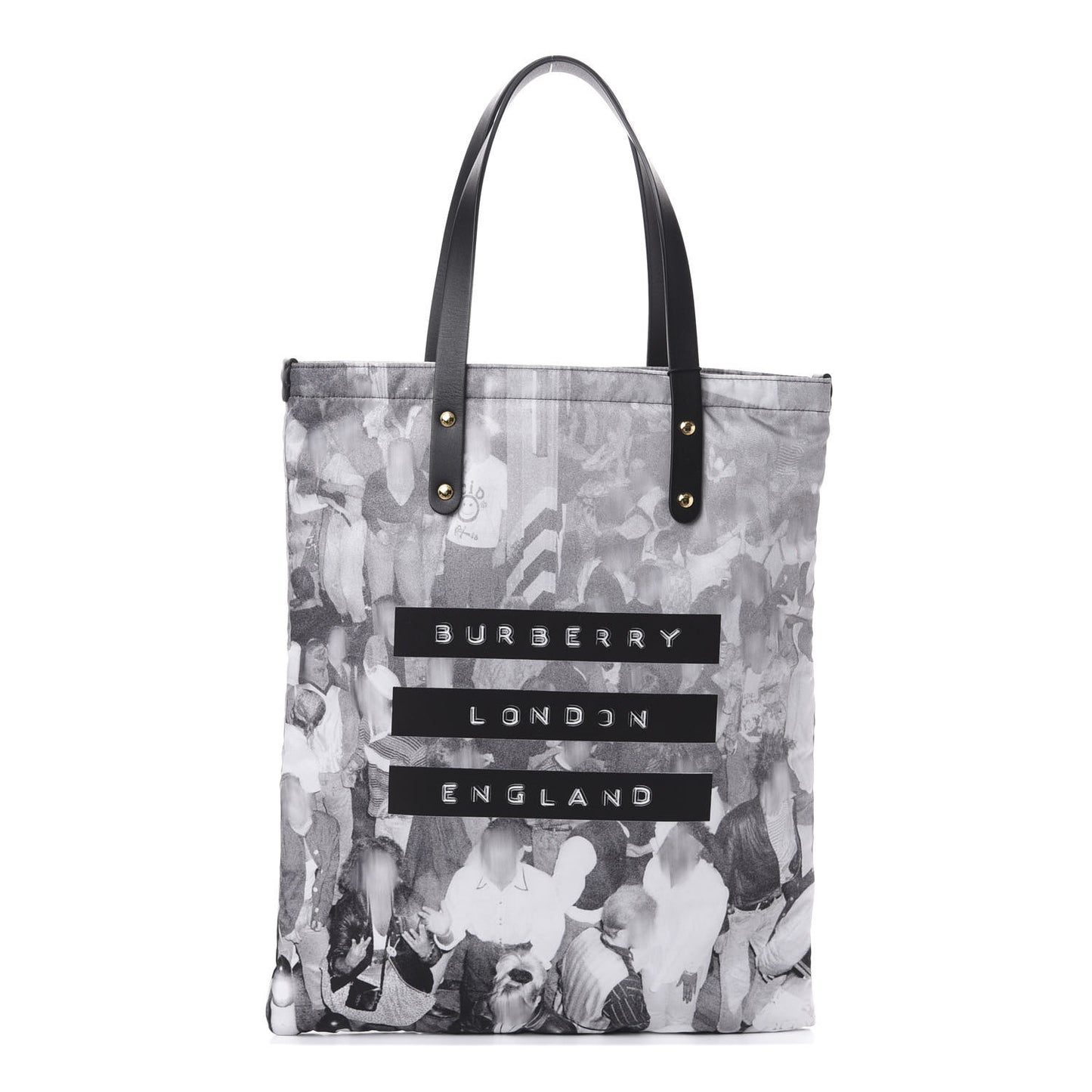 Nylon London Montage Print Flat Tote Bag Black