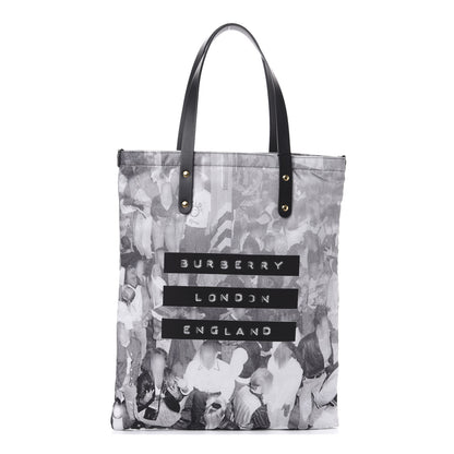 Burberry Nylon London Montage Print Flat Tote Bag Black 1 of 9