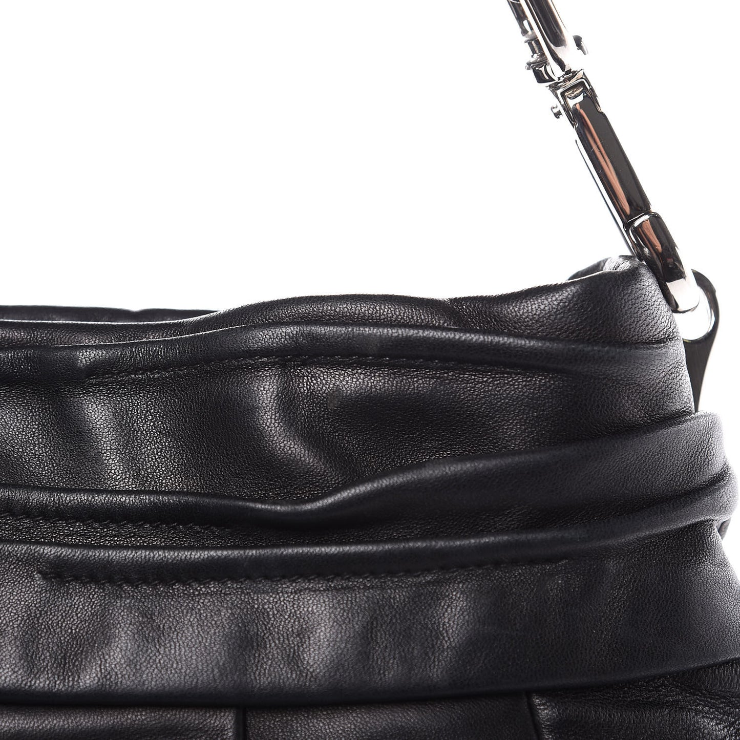 Nappa Frills Shoulder Bag Black