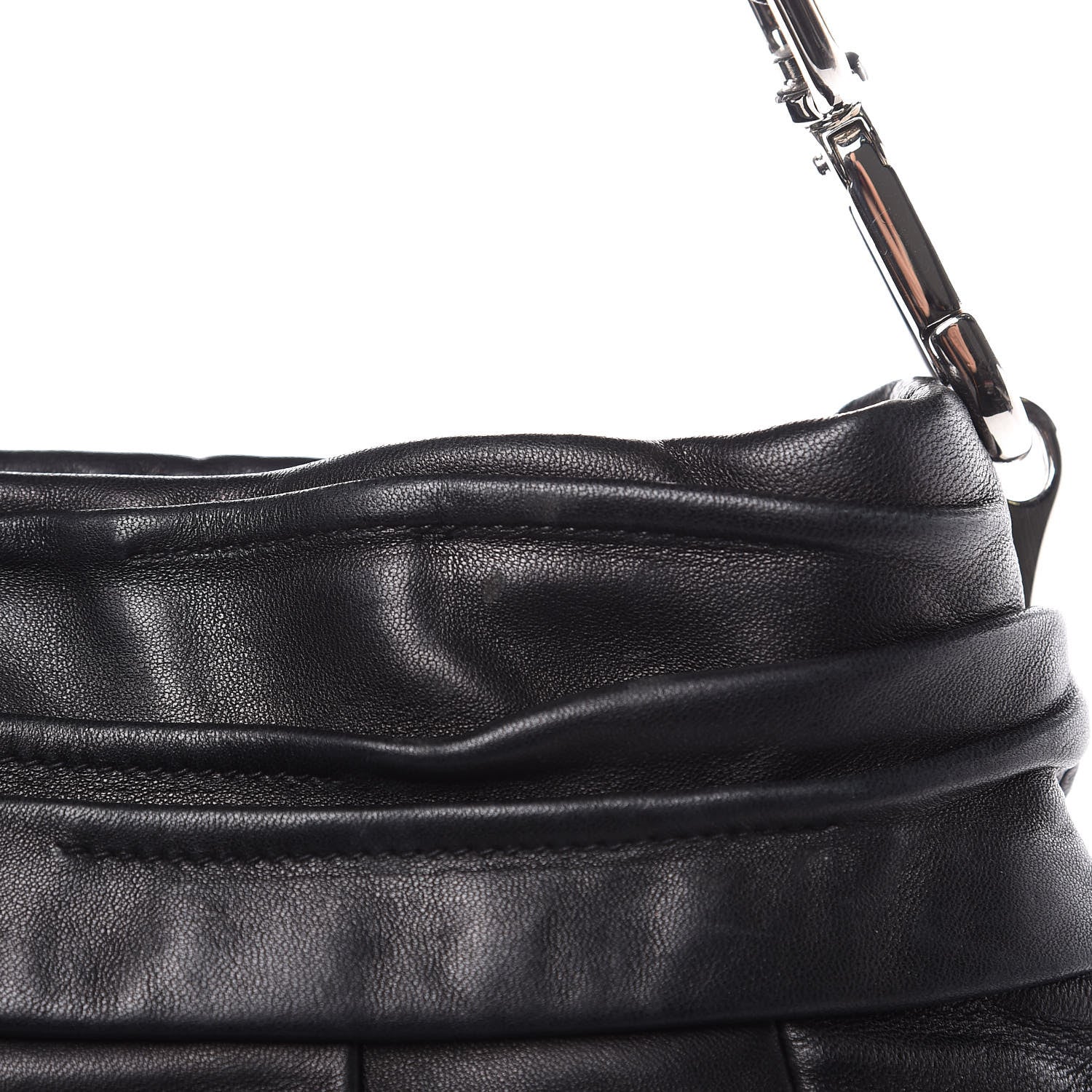 Prada Nappa Frills Shoulder Bag Black 14 of 16