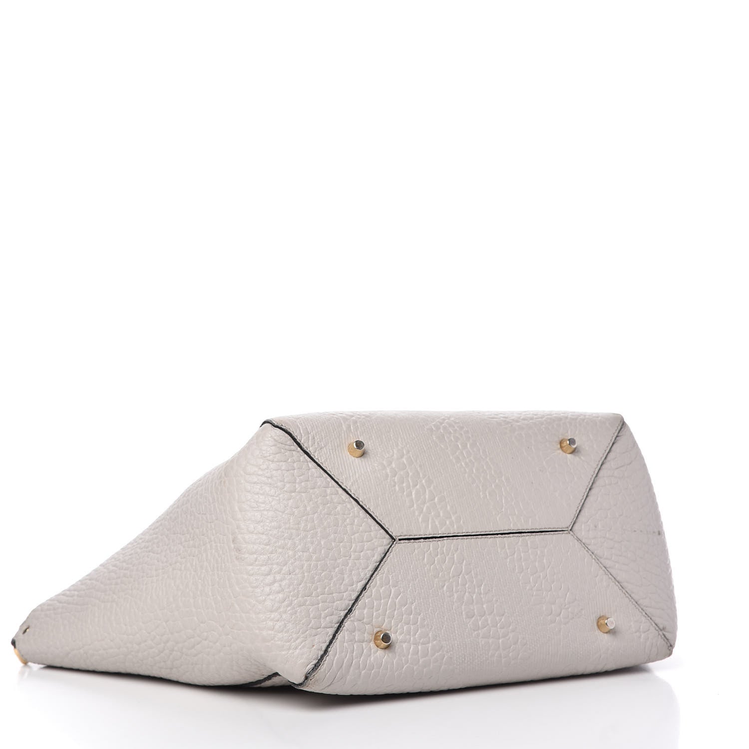 Burberry Signature Grain Calfskin Check Embossed Small Canterbury Tote Stone White 4 of 12