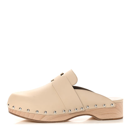 Hermes Calfskin Calya Mules 39 Hetre 1 of 9