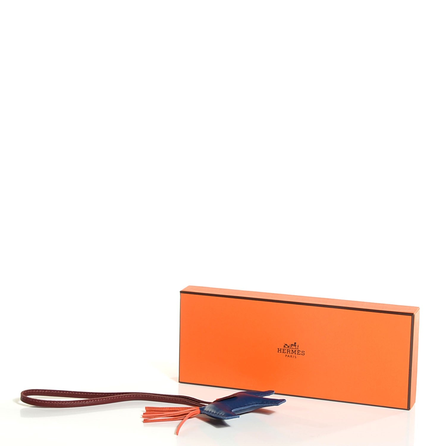 Hermes Milo Lambskin Grigri Rodeo Horse Bag Charm PM Bleu de Malte Rouge H Peony 4 of 5