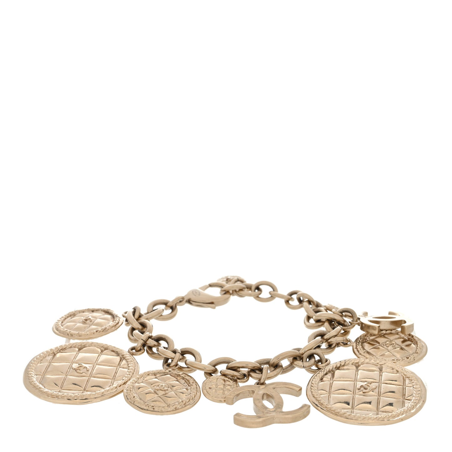 CC Quilted Medallion Bracelet Gold