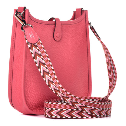 Hermes Taurillon Clemence Allegro Evelyne TPM Rose Azalee Rose Confetti 3 of 8