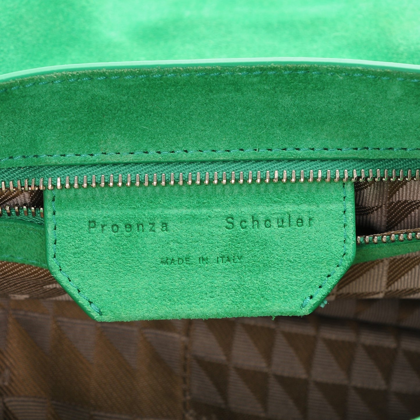 Suede Tiny PS1 Fringe Satchel Aloe
