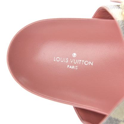 Louis Vuitton Damier Azur Bom Dia Flat Mules 38 Rose Clair 7 of 8