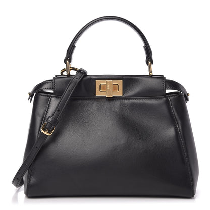 Fendi Nappa Mini Peekaboo Iconic Satchel Black 1 of 9