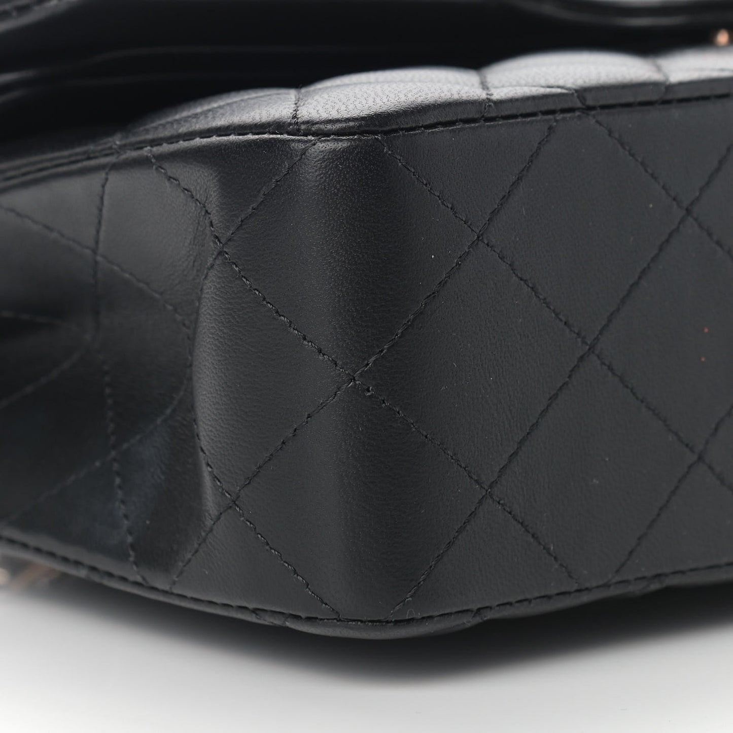 Lambskin Quilted Small Double Flap Black