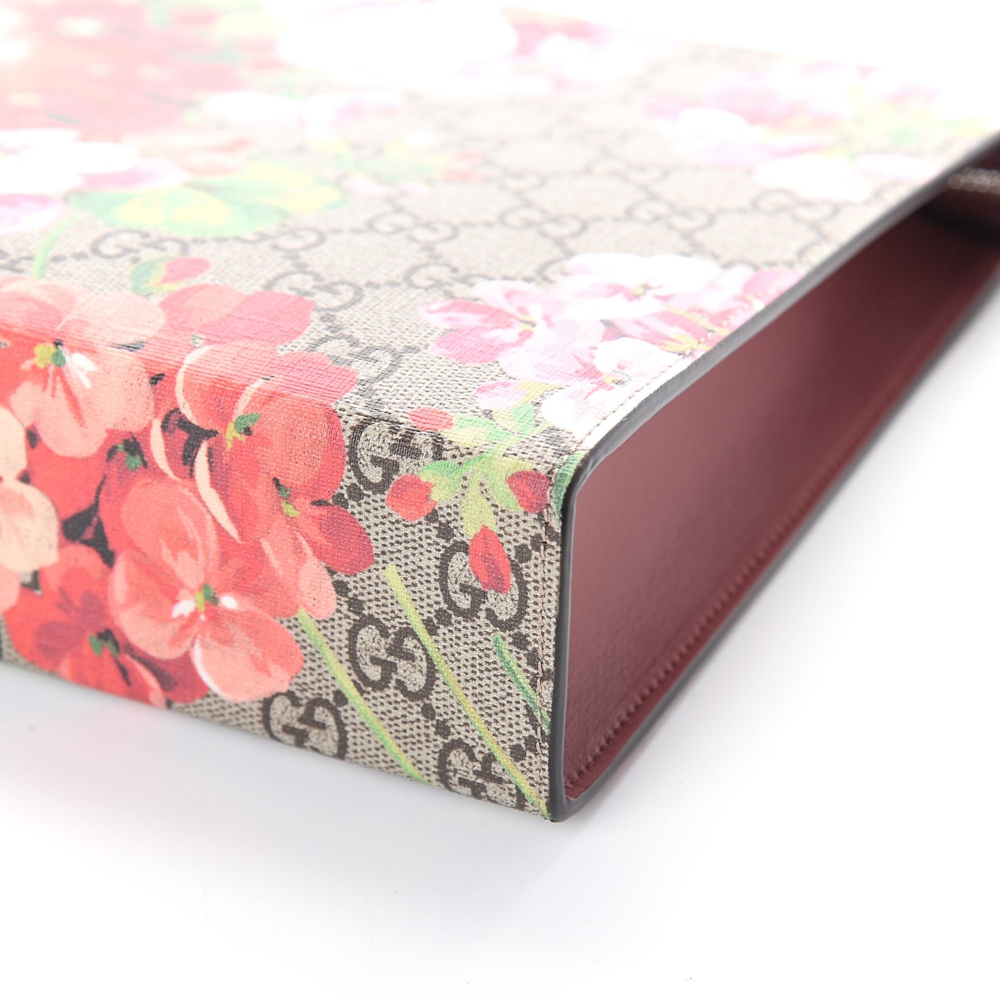 GG Supreme Monogram Blooms Large Cosmetic Case Beige Multicolor Dry Rose