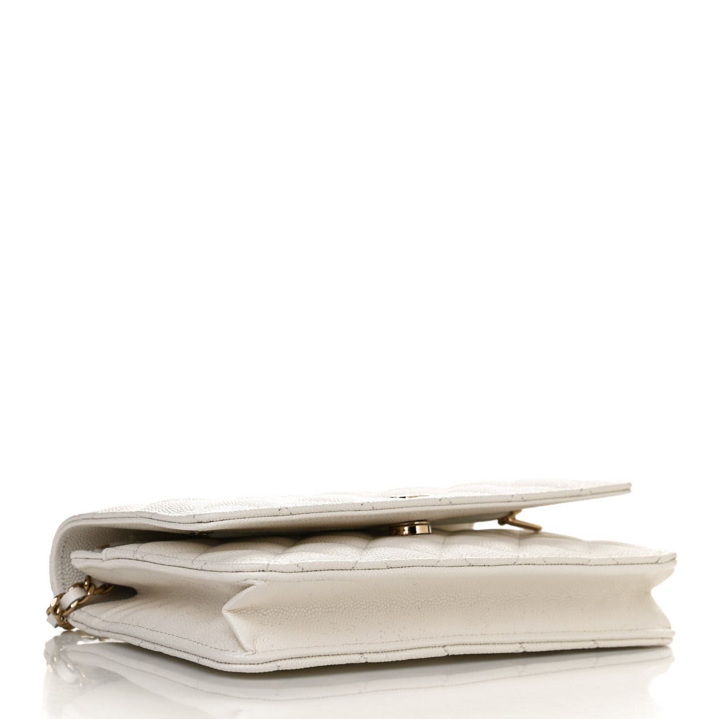 Caviar Quilted Wallet On Chain WOC White
