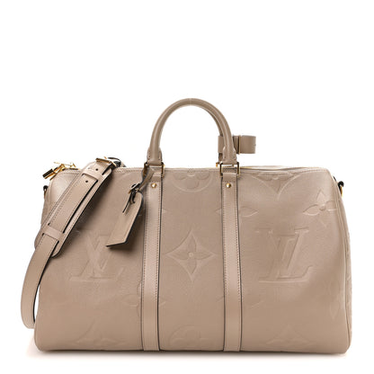 Louis Vuitton Empreinte Monogram Giant Keepall Bandouliere 45 Tourterelle Tourterelle 1 of 8