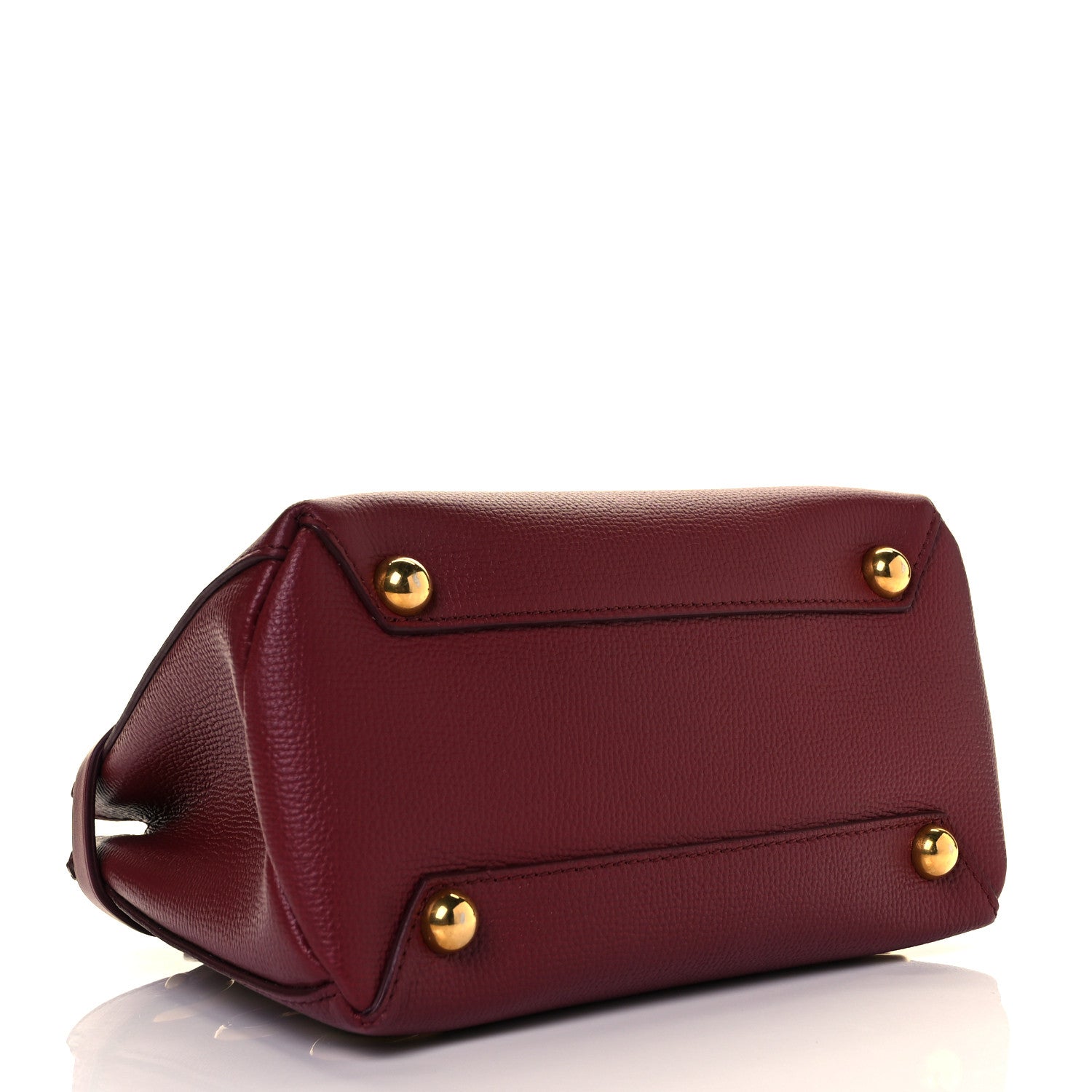 Burberry Grainy Calfskin House Check Grommet Baby Banner Tote Crimson 3 of 7