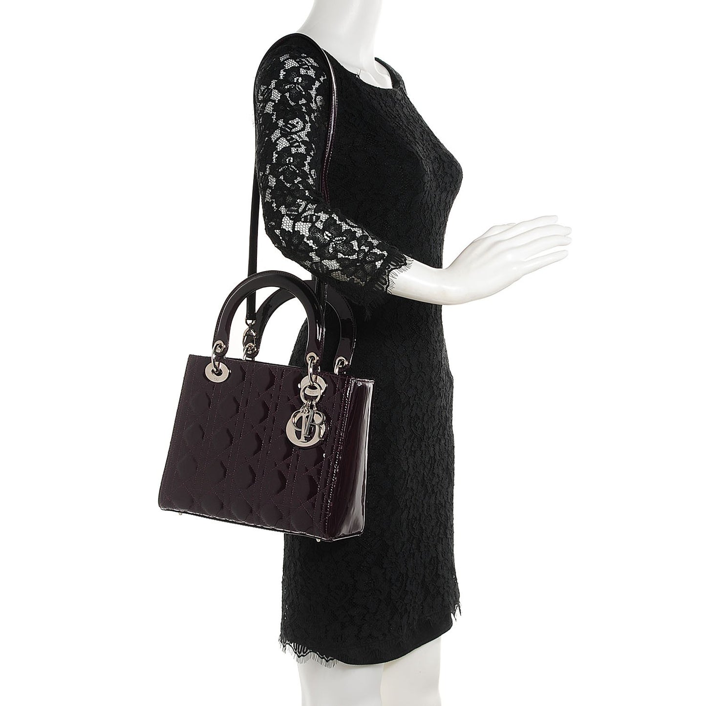 Patent Cannage Medium Lady Dior Purple